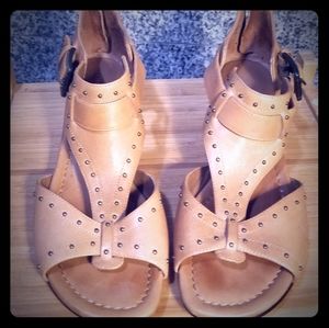 Donald J. Pliner Tan wedge sandals